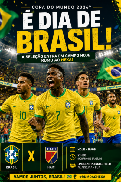 Brasil entra em campo hoje 19/06/2026