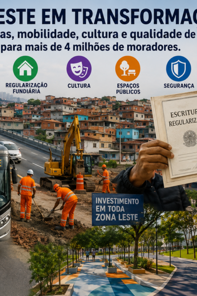 Zona Leste entra em nova fase de desenvolvimento e recebe investimentos históricos
