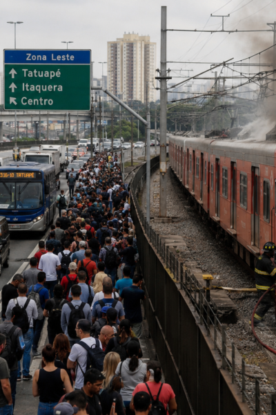 Rodízio de veículos na Zona Leste de São Paulo é suspenso após falha em trens e incêndio