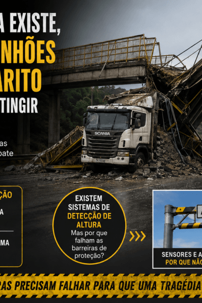 caminhões fora do gabarito ainda conseguem atingir passarelas